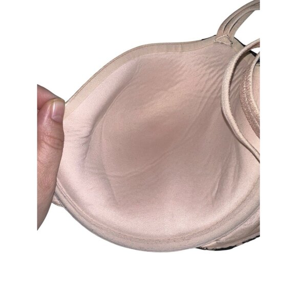 Victorias Secret Lined Demi Bra 38DD Beige Black Lace Underwire - Picture 7 of 7
